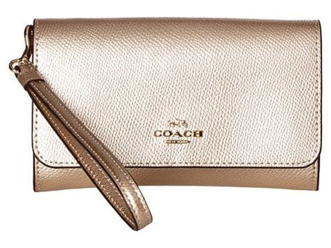 Coach Womens Box Program Metallic Phone Clutch 